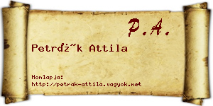 Petrák Attila névjegykártya