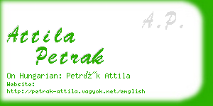 attila petrak business card